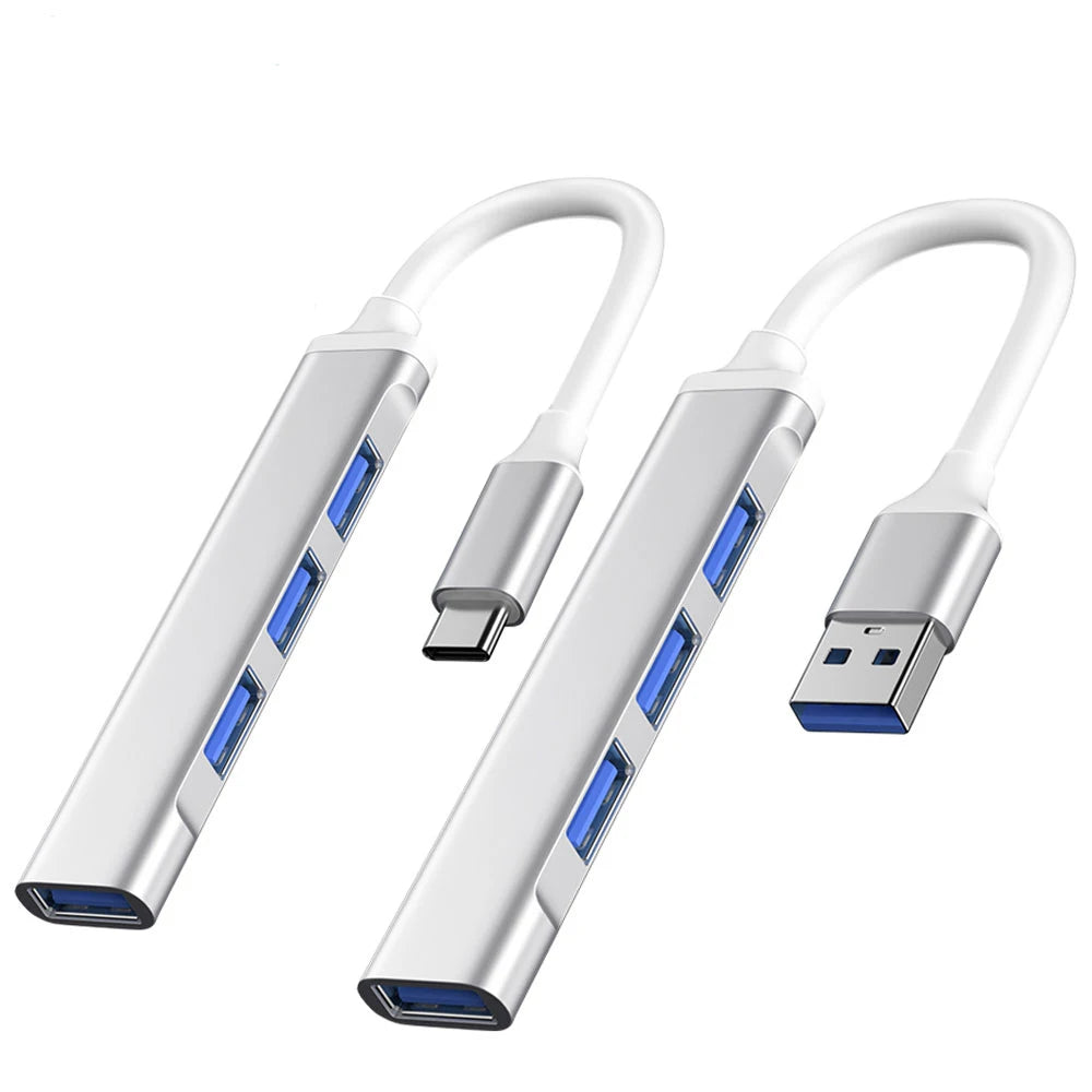Hub USB-C 4 Portas – Adaptador Multiplicador USB para Notebook, MacBook e PC