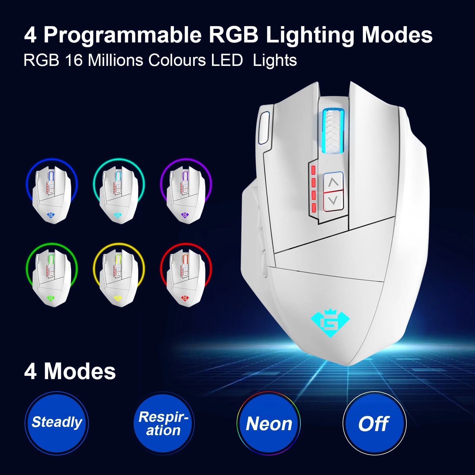 Mouse X-33 Sem fio e USB 16000 DPI 18 Botões Programáveis (Tibia, Lol, Path of Exile, MMORPG, FPS)