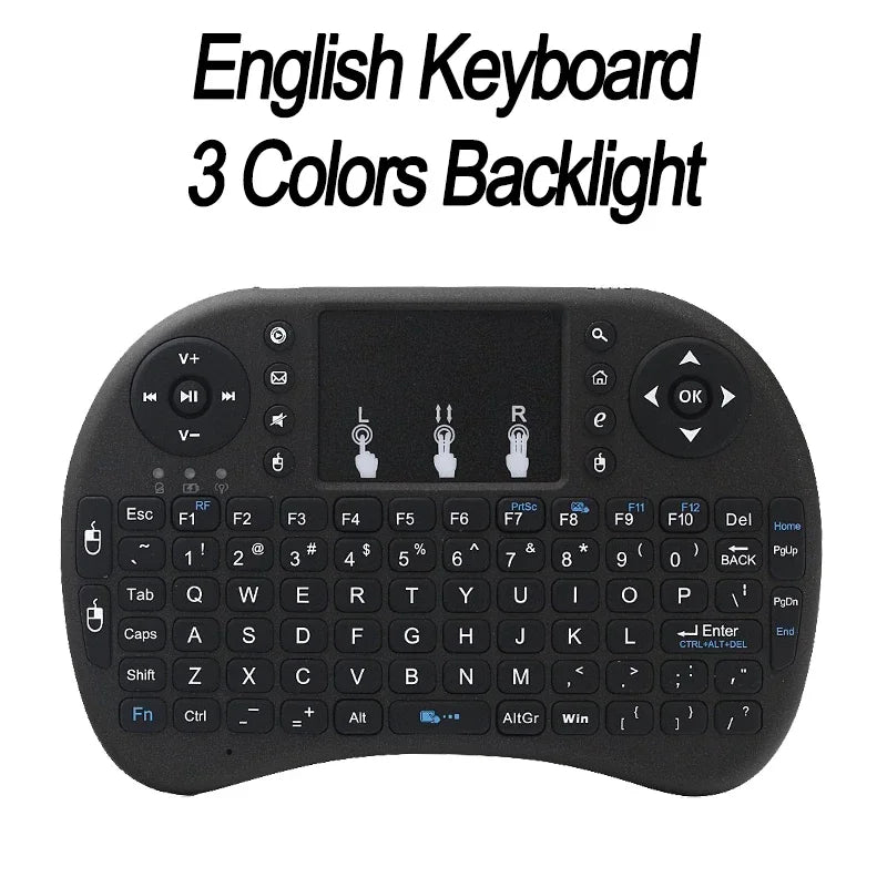 Mini Teclado Sem Fio com Touchpad  – Controle para TV, Box, PC e Smart TV