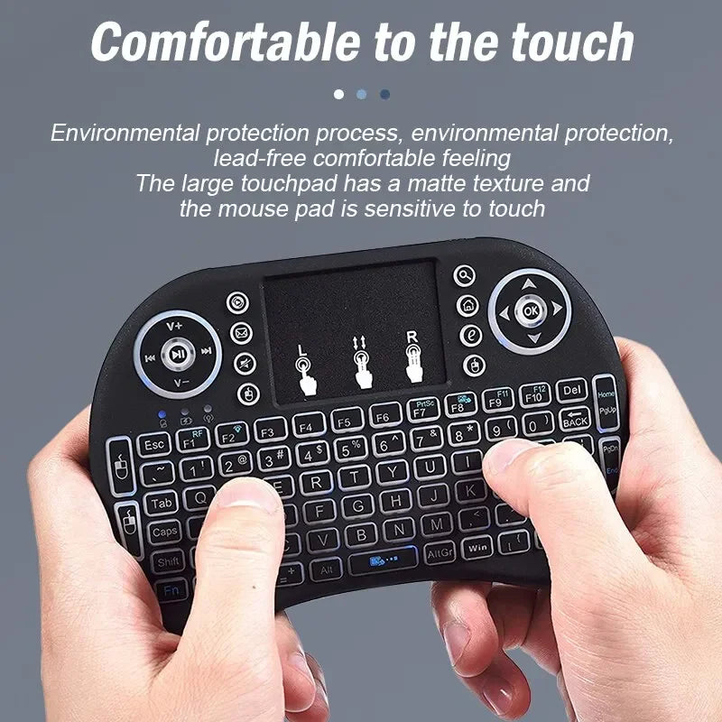 Mini Teclado Sem Fio com Touchpad  – Controle para TV, Box, PC e Smart TV