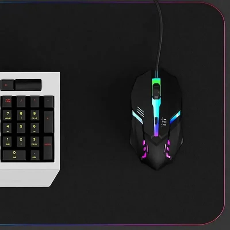 Mouse Gamer RGB com Fio USB – 4 Botoes e Design Ergonomico