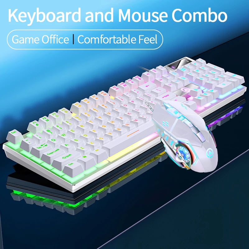 Kit Teclado e Mouse Gamer YINDIAO com LED – 104 Teclas e USB