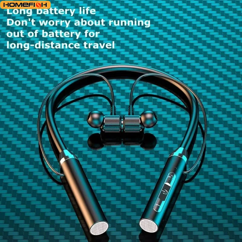 Fone Bluetooth Esportivo HOMEFISH – Neckband Magnético, Microfone e Bluetooth 5.0