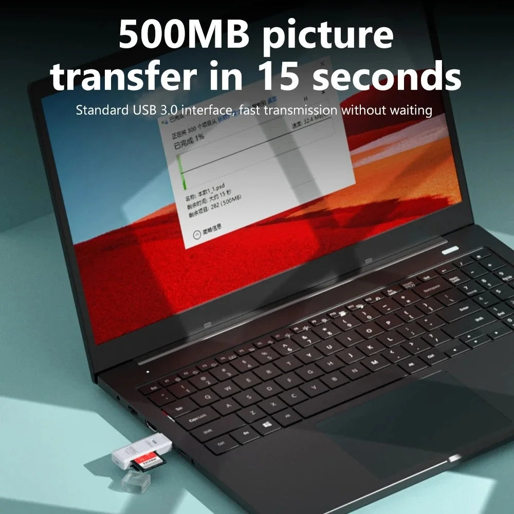 Leitor de Cartao USB 2 em 1 – SD e Micro SD para PC e Notebook