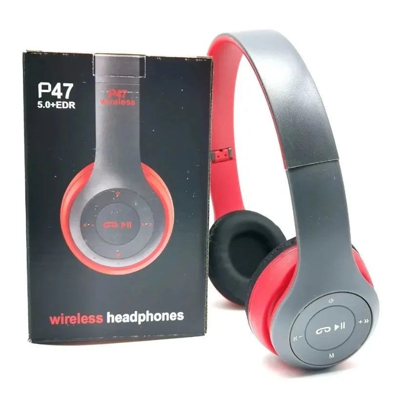Headset Bluetooth 5.0 P47 Wireless – Dobrável, Estéreo e com Controle de Volume