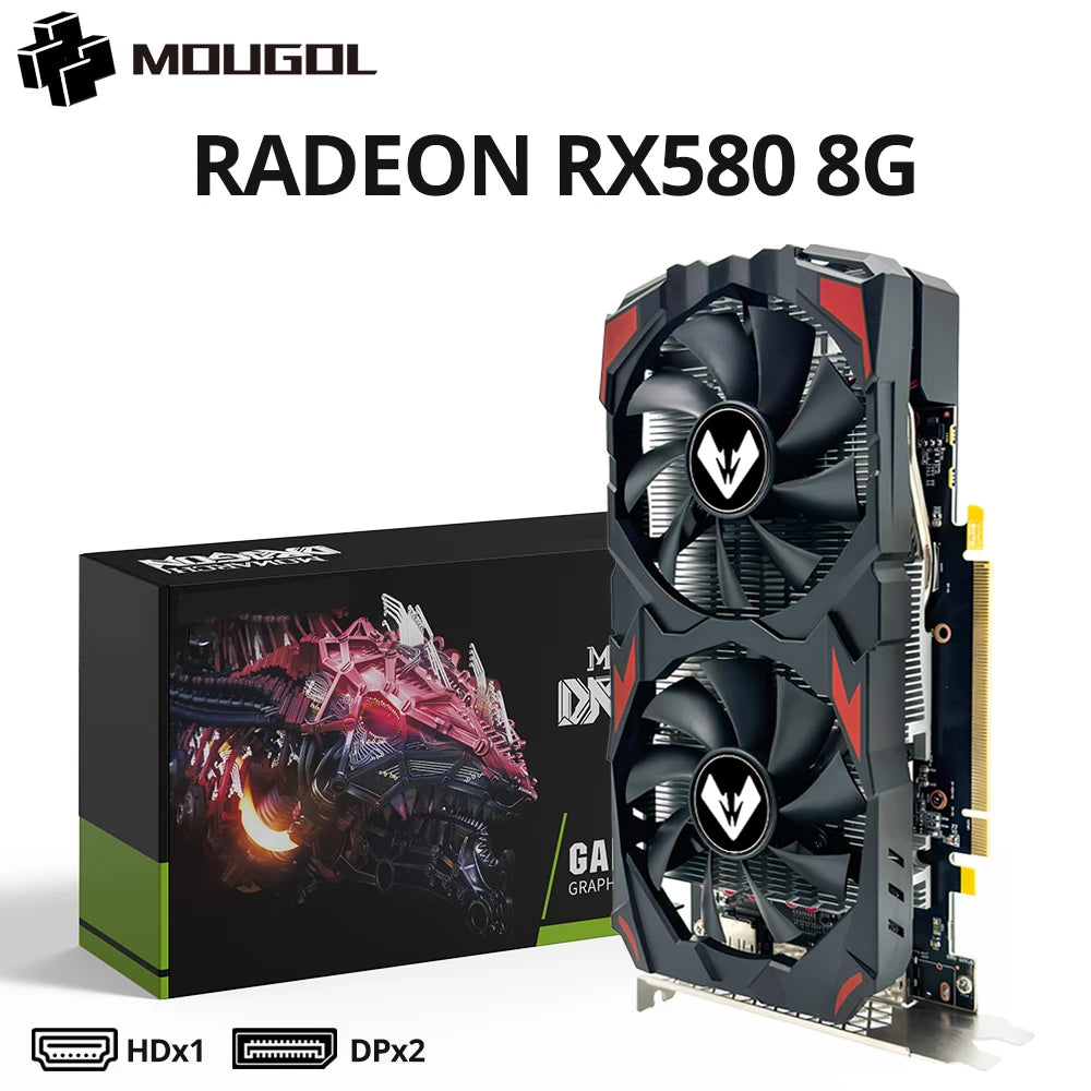 Placa de Vídeo MOUGOL Radeon RX 580 8GB GDDR5 256-bit – PCIe 3.0