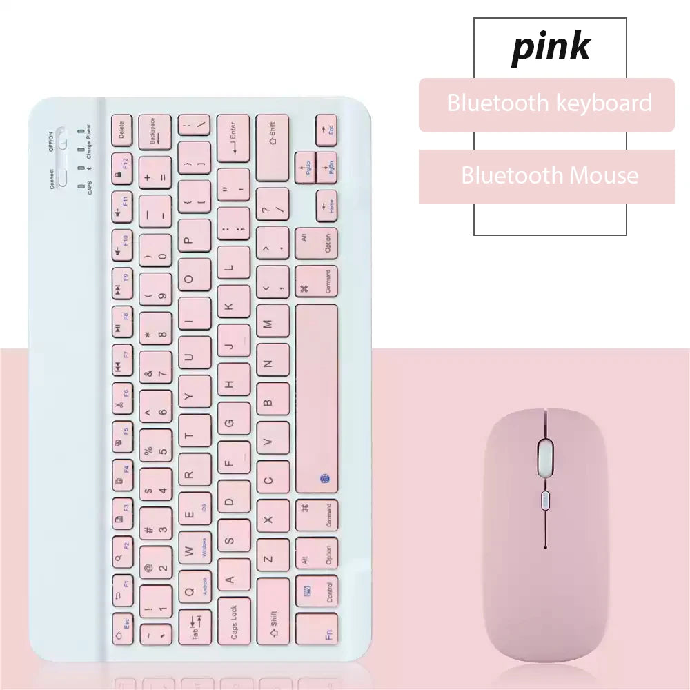 Kit Teclado e Mouse Bluetooth EMTRA – Slim, Recarregável para Tablet, iPad e PC