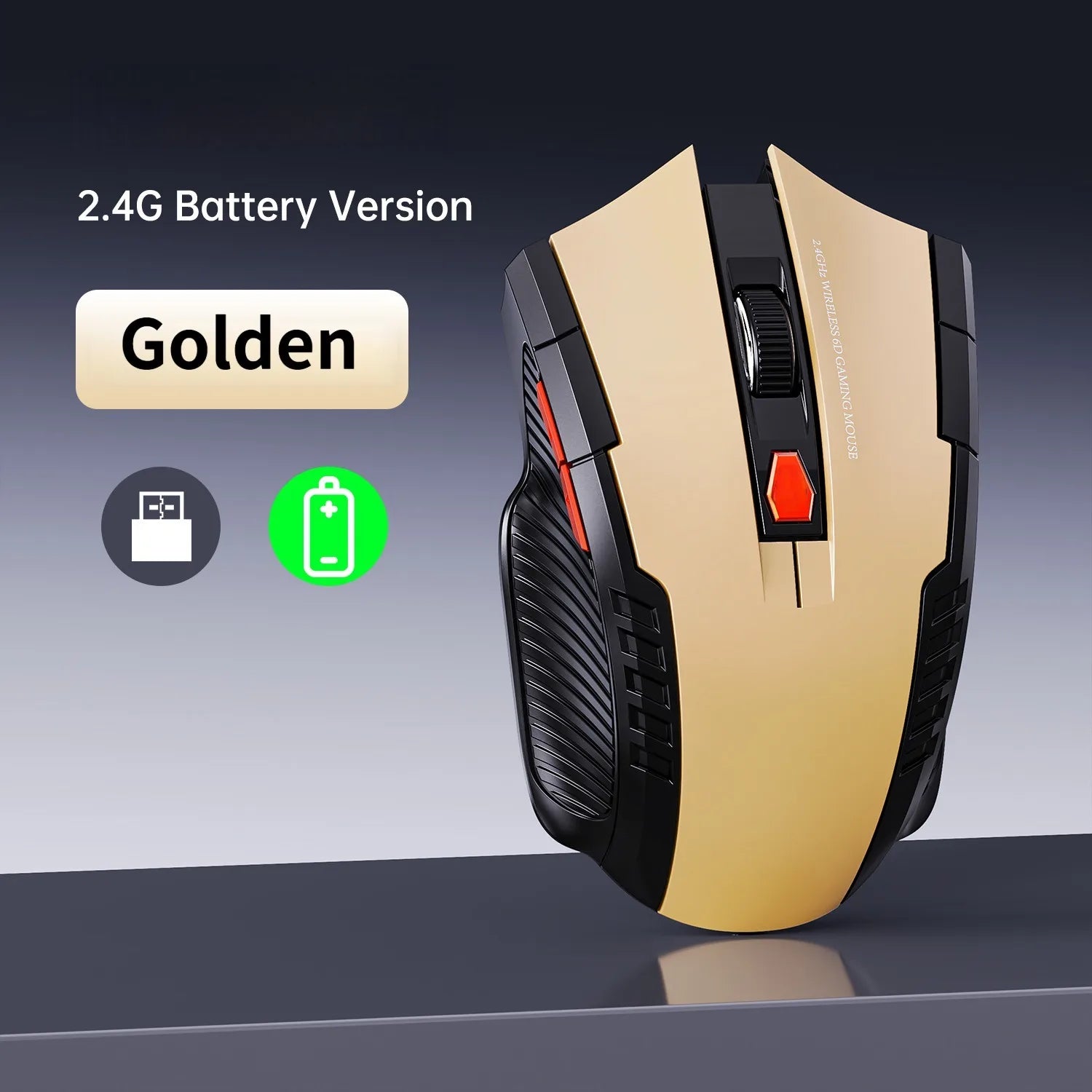 Mouse Sem Fio NexusClick 1600 DPI – 6 Botoes, Silencioso e Recarregavel
