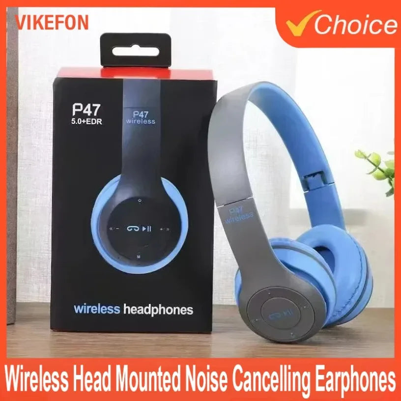 Headset Bluetooth 5.0 P47 Wireless – Dobrável, Estéreo e com Controle de Volume