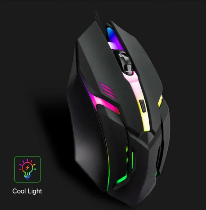 Mouse Gamer RGB com Fio USB – 4 Botoes e Design Ergonomico