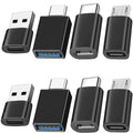 Kit 8 Adaptadores USB e USB-C – Conversores Compactos para PC, Notebook e Acessorios