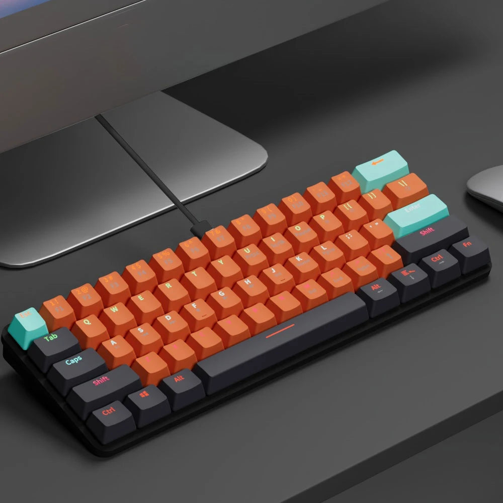 Teclado Mecanico Gamer MUCAI MKA610 (60% compacto) Switch Red, Hot Swap + Led RGB