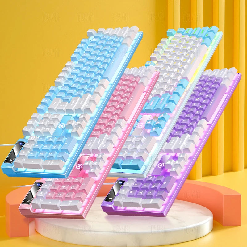 Teclado YINDIAO K500 com Fio – 104 Teclas, Numerico e Perfil Baixo