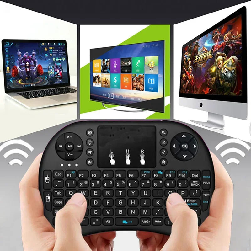 Mini Teclado Sem Fio com Touchpad  – Controle para TV, Box, PC e Smart TV