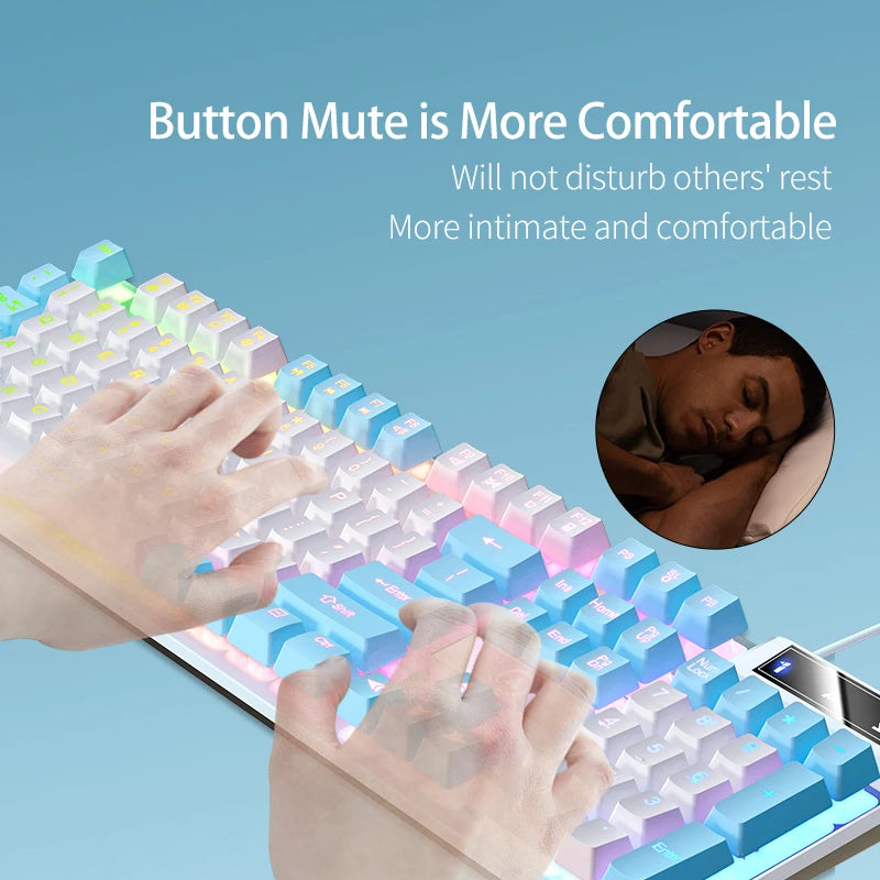 Kit Teclado e Mouse Gamer YINDIAO com LED – 104 Teclas e USB