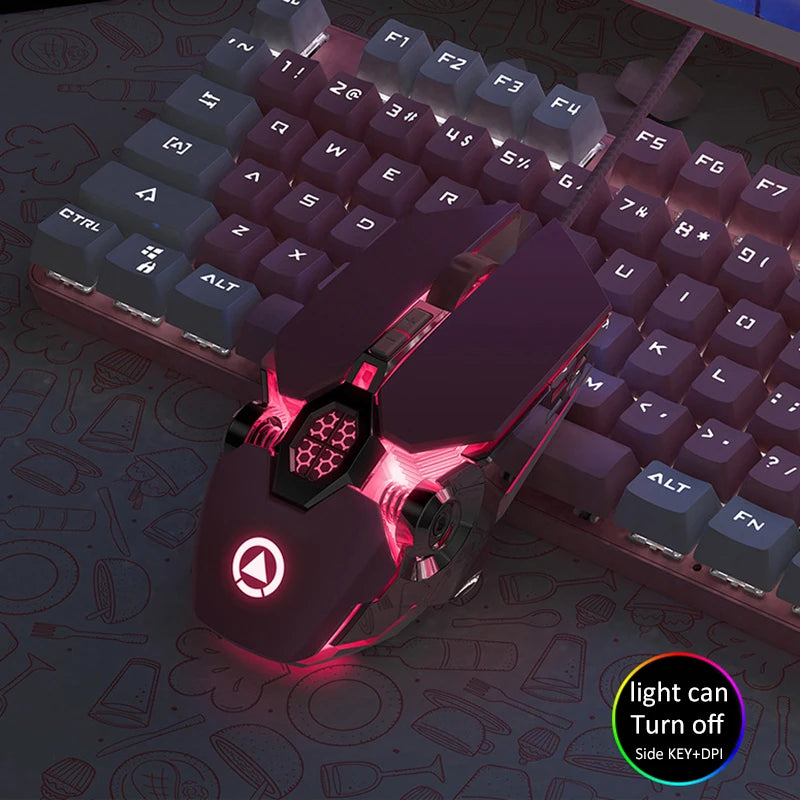 Mouse Gamer RGB 3200 DPI com 6 Botoes – Ergonomico, Silencioso e USB