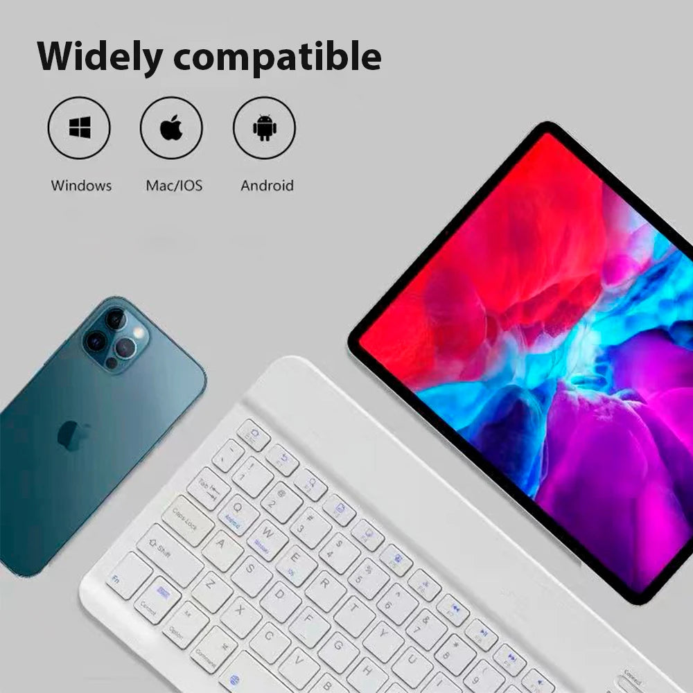 Kit Teclado e Mouse Bluetooth EMTRA – Slim, Recarregável para Tablet, iPad e PC