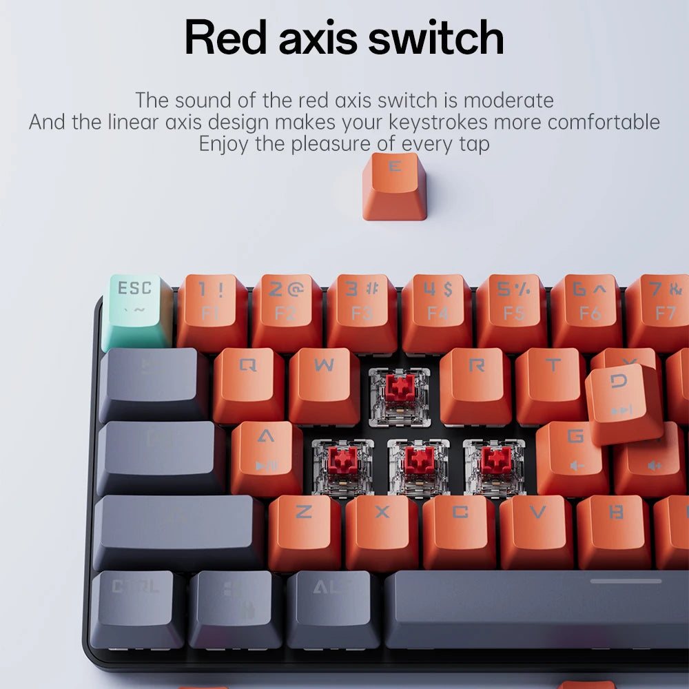 Teclado Mecanico Gamer MUCAI MKA610 (60% compacto) Switch Red, Hot Swap + Led RGB