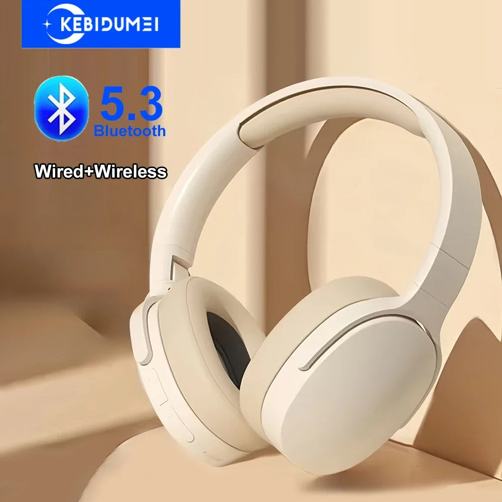 Headphone Bluetooth 5.3 kebidumei – Wireless, P2, MicroSD e Dobrável