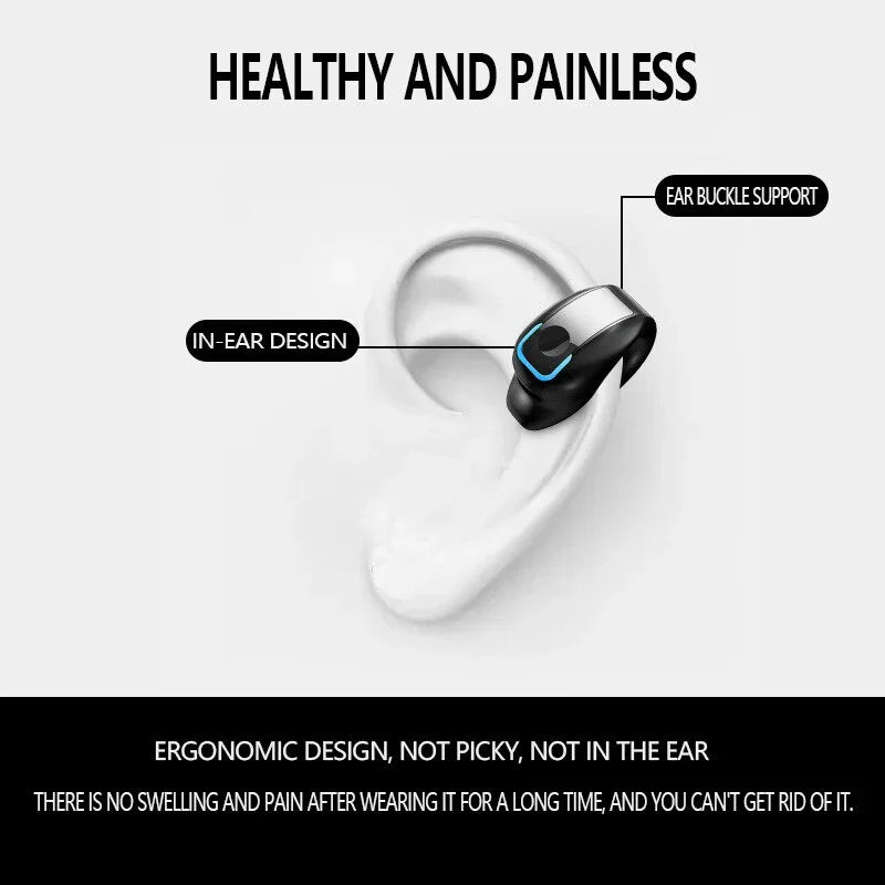 Fone Bluetooth Open-Ear com Encaixe Clip – Sem Fio, Leve e com Microfone
