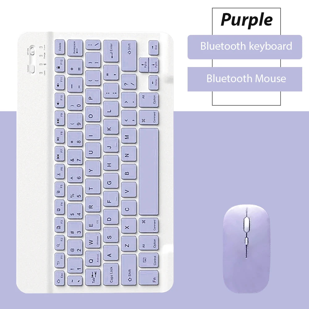 Kit Teclado e Mouse Bluetooth EMTRA – Slim, Recarregável para Tablet, iPad e PC