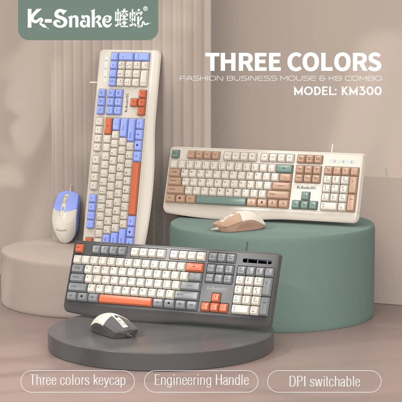 Kit Teclado + Mouse KM300 – 104 Teclas para PC e Notebook