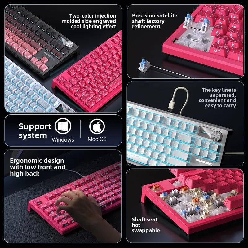 Teclado Gamer Mecanico LANGTU LT84 Hot Swap – Compacto, Side-Printed