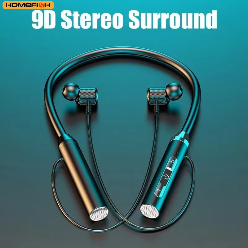 Fone Bluetooth Esportivo HOMEFISH – Neckband Magnético, Microfone e Bluetooth 5.0