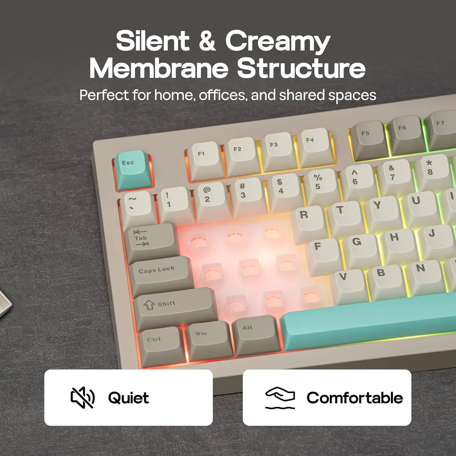 Teclado Gamer AULA S102 RGB – Full Size 108 Teclas, Silencioso e USB