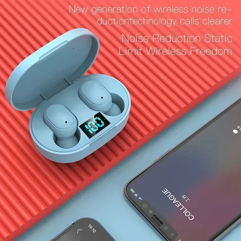 Fone Bluetooth TWS E6S – Sem Fio, com Microfone e Estojo de Carregamento