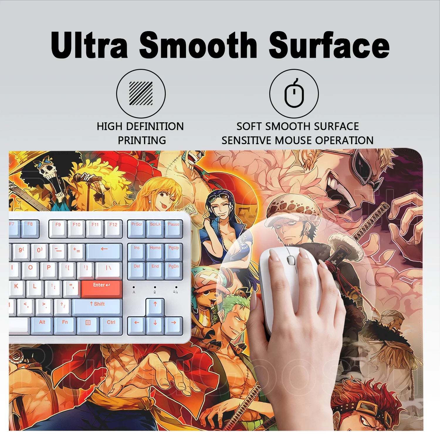 Mousepad Gamer Anime – Varios Tamanhos, Antiderrapante e com Borda Costurada