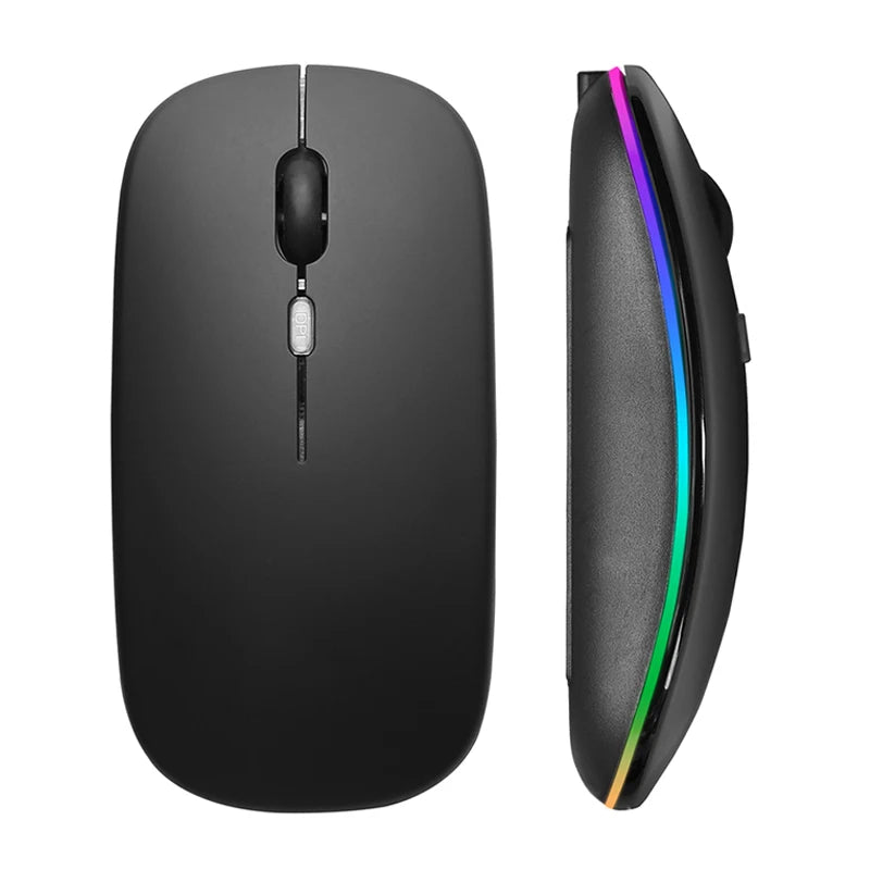 Mouse Sem Fio Bluetooth +  Recarregavel – RGB, Silencioso