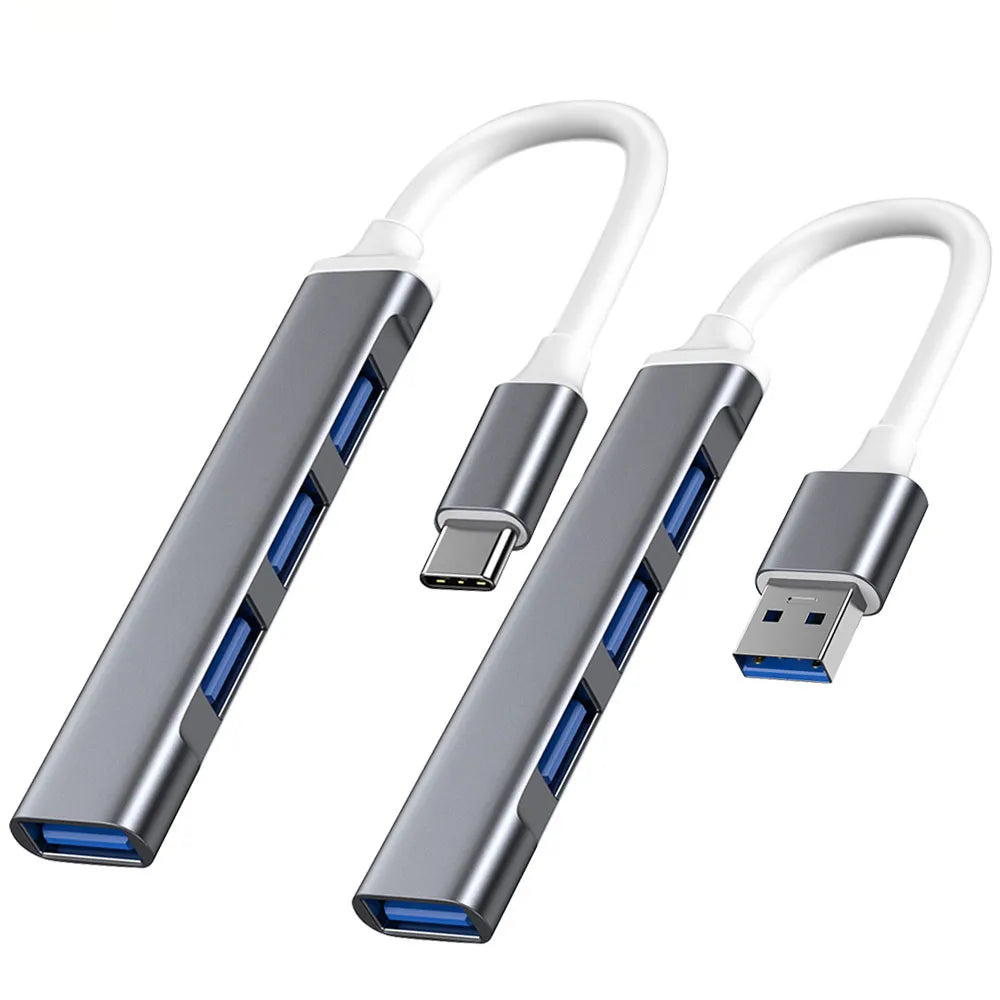 Hub USB-C 4 Portas – Adaptador Multiplicador USB para Notebook, MacBook e PC