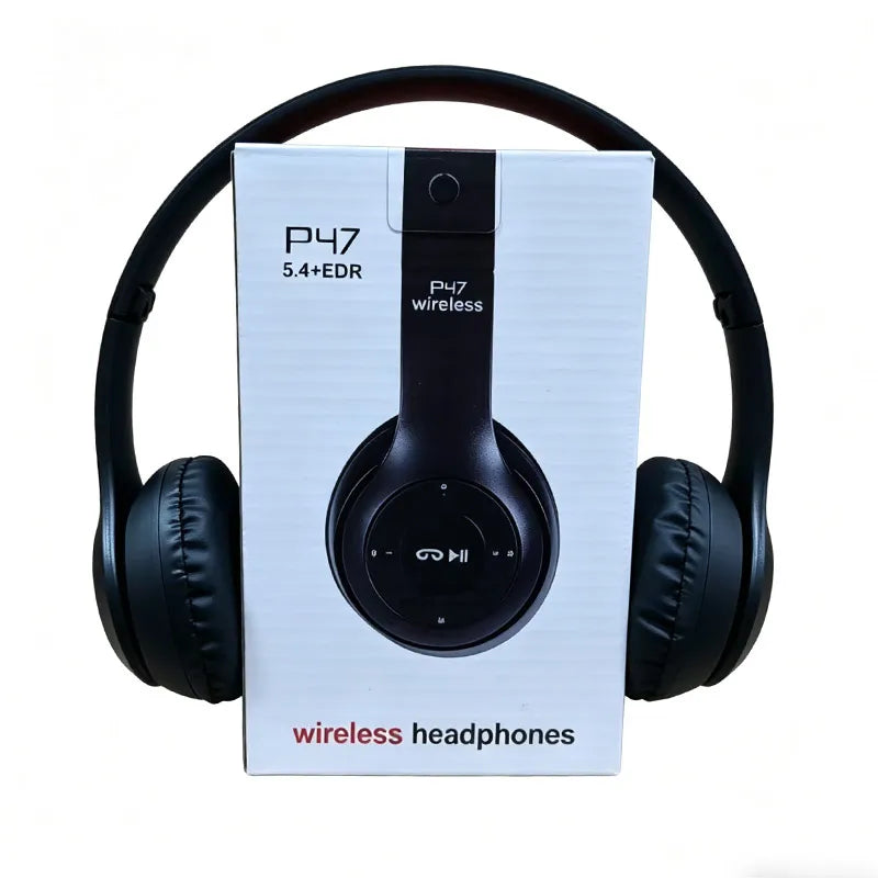 Headset Bluetooth 5.0 P47 Wireless – Dobrável, Estéreo e com Controle de Volume
