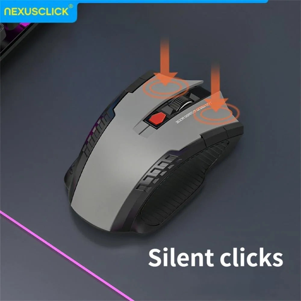 Mouse Sem Fio NexusClick 1600 DPI – 6 Botoes, Silencioso e Recarregavel