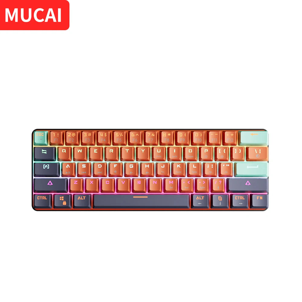 Teclado Mecanico Gamer MUCAI MKA610 (60% compacto) Switch Red, Hot Swap + Led RGB