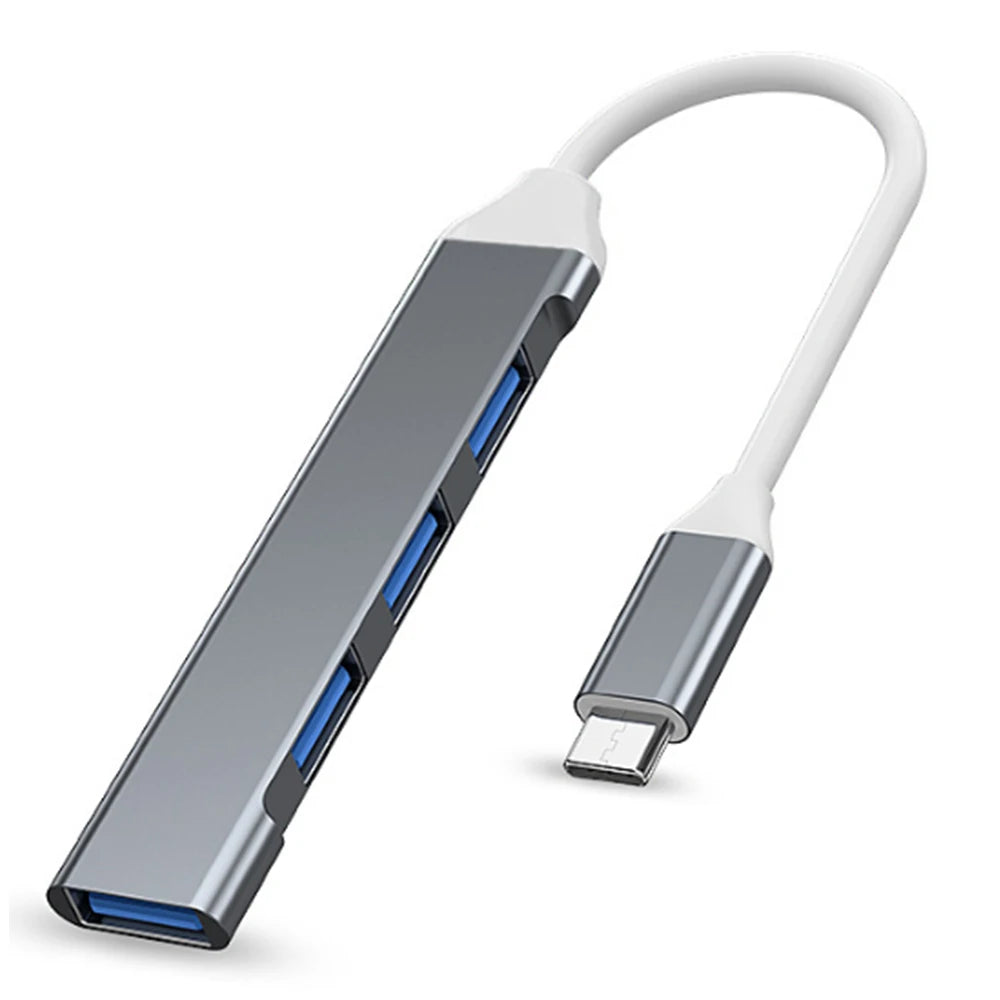 Hub USB-C 4 Portas – Adaptador Multiplicador USB para Notebook, MacBook e PC