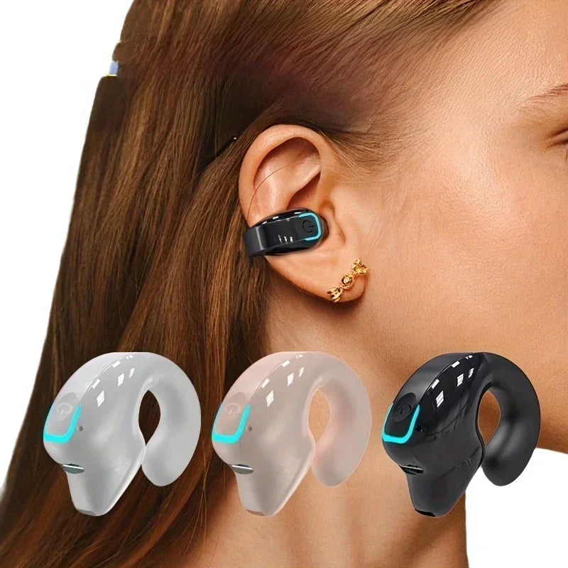 Fone Bluetooth Open-Ear com Encaixe Clip – Sem Fio, Leve e com Microfone