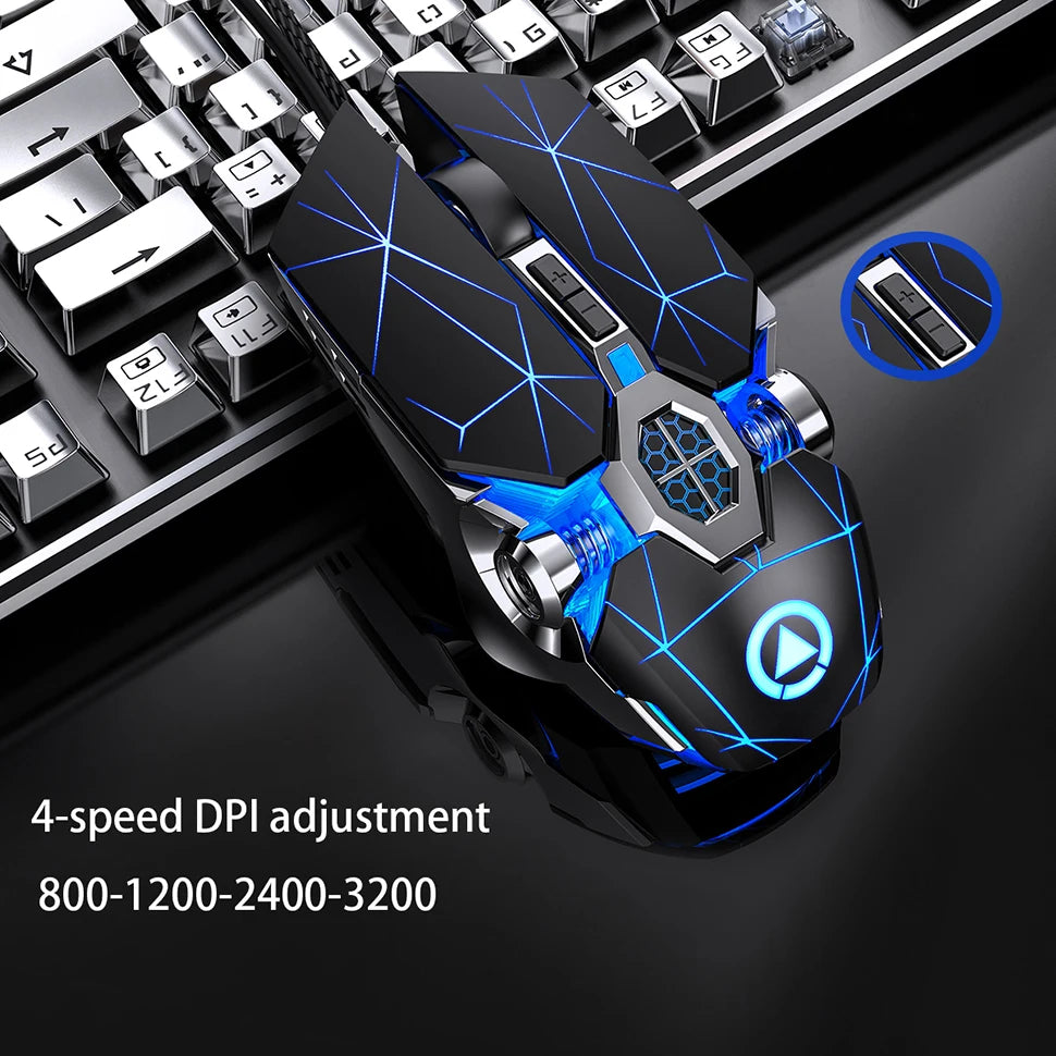 Mouse Gamer RGB 3200 DPI com 6 Botoes – Ergonomico, Silencioso e USB