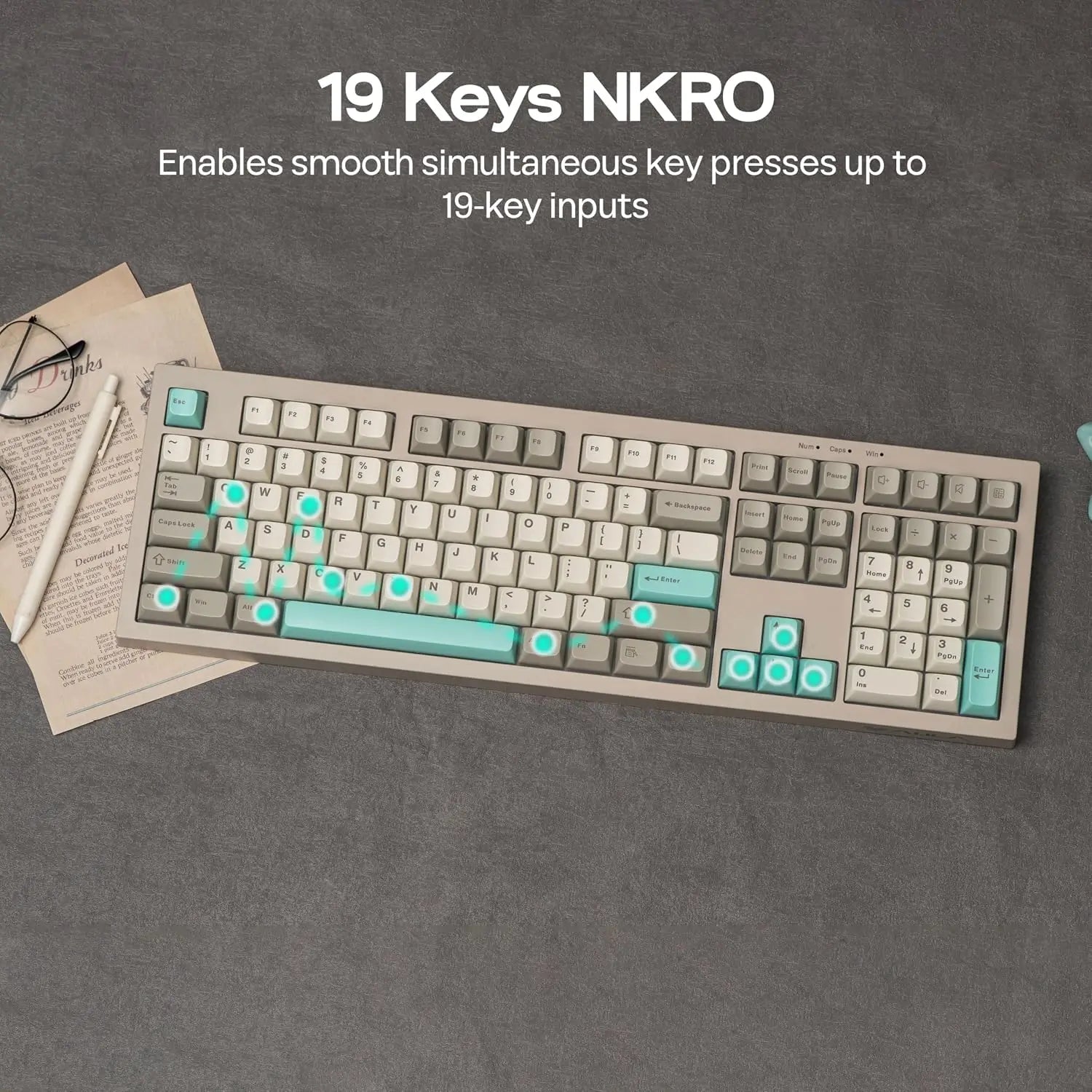 Teclado Gamer AULA S102 RGB – Full Size 108 Teclas, Silencioso e USB