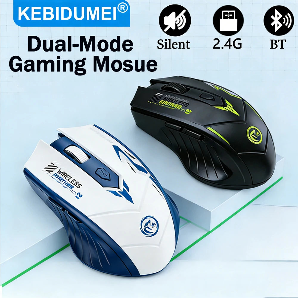 Mouse Sem Fio Dual Mode Bluetooth/Wireless + 2.4GHz – 6 Botoes, 1600 DPI e Recarregavel