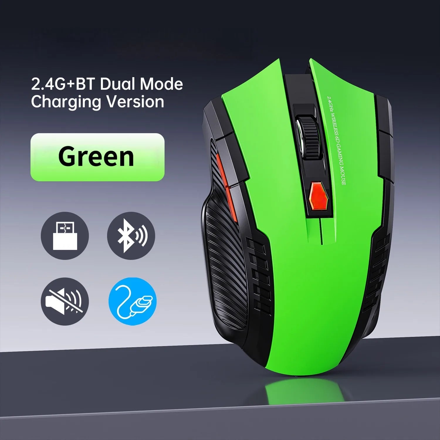 Mouse Sem Fio NexusClick 1600 DPI – 6 Botoes, Silencioso e Recarregavel