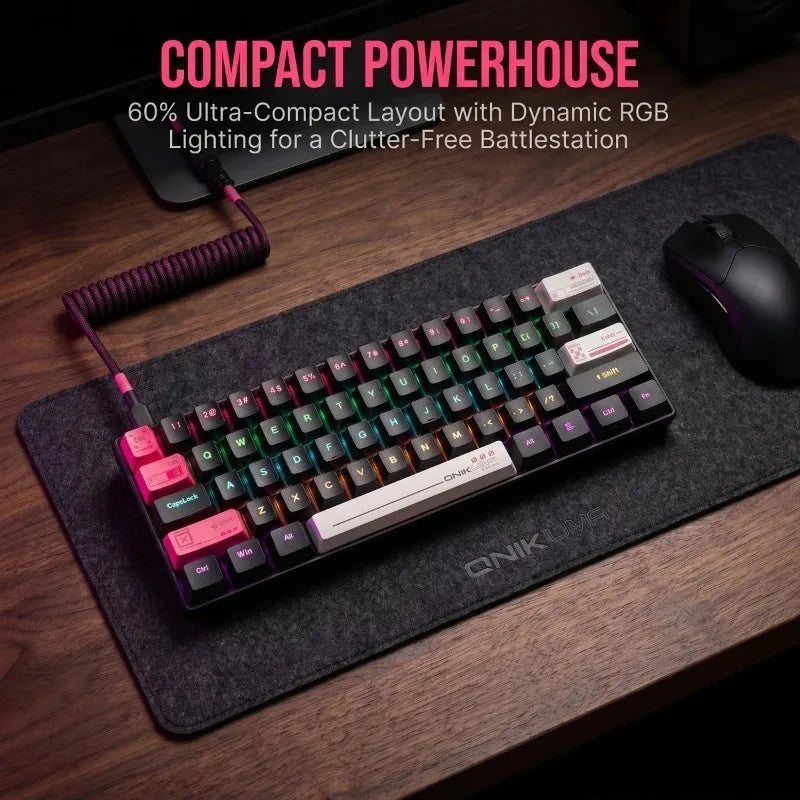Teclado Mecânico Gamer ONIKUMA G55 – 61 Teclas, Brown Switch e RGB