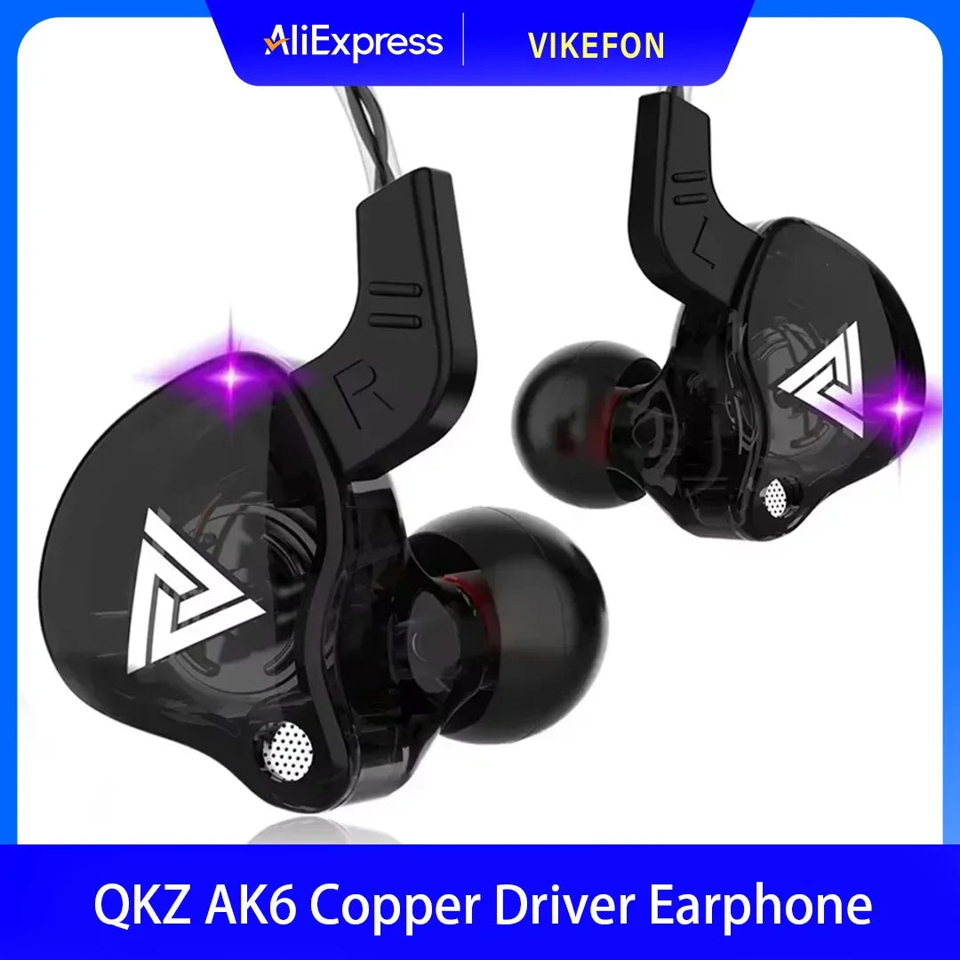 Fone In-Ear QKZ AK6 com Microfone – Hi-Fi, Graves Potentes e Controle de Volume