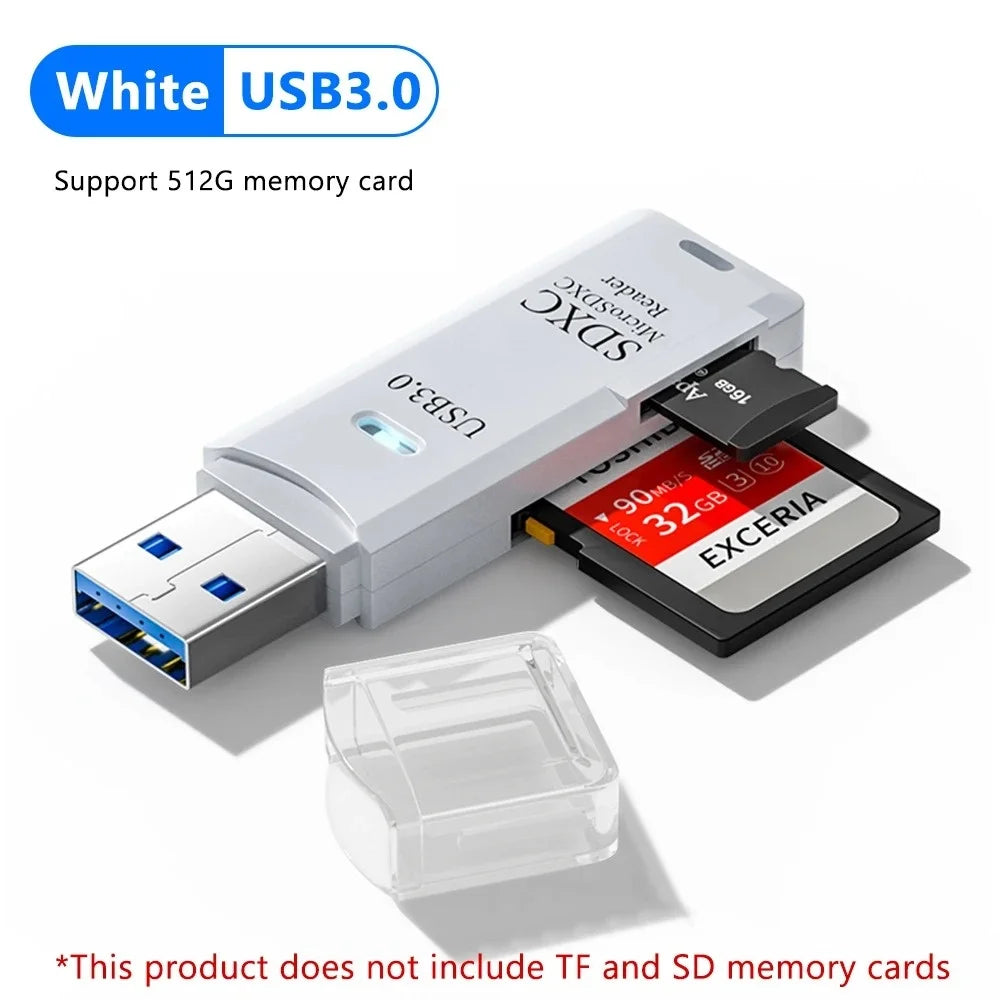 Leitor de Cartao USB 2 em 1 – SD e Micro SD para PC e Notebook