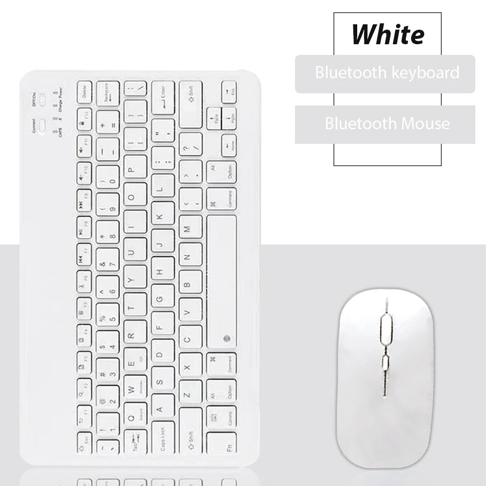 Kit Teclado e Mouse Bluetooth EMTRA – Slim, Recarregável para Tablet, iPad e PC
