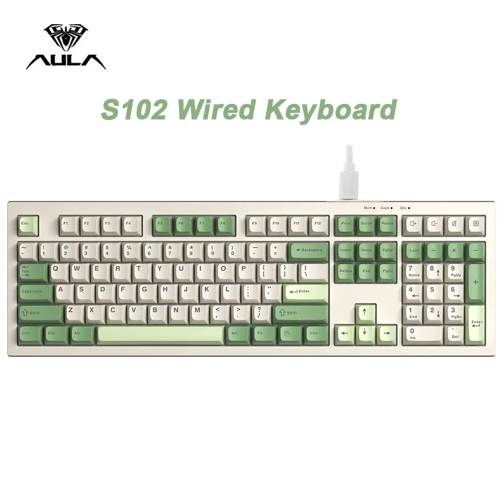 Teclado Gamer AULA S102 RGB – Full Size 108 Teclas, Silencioso e USB