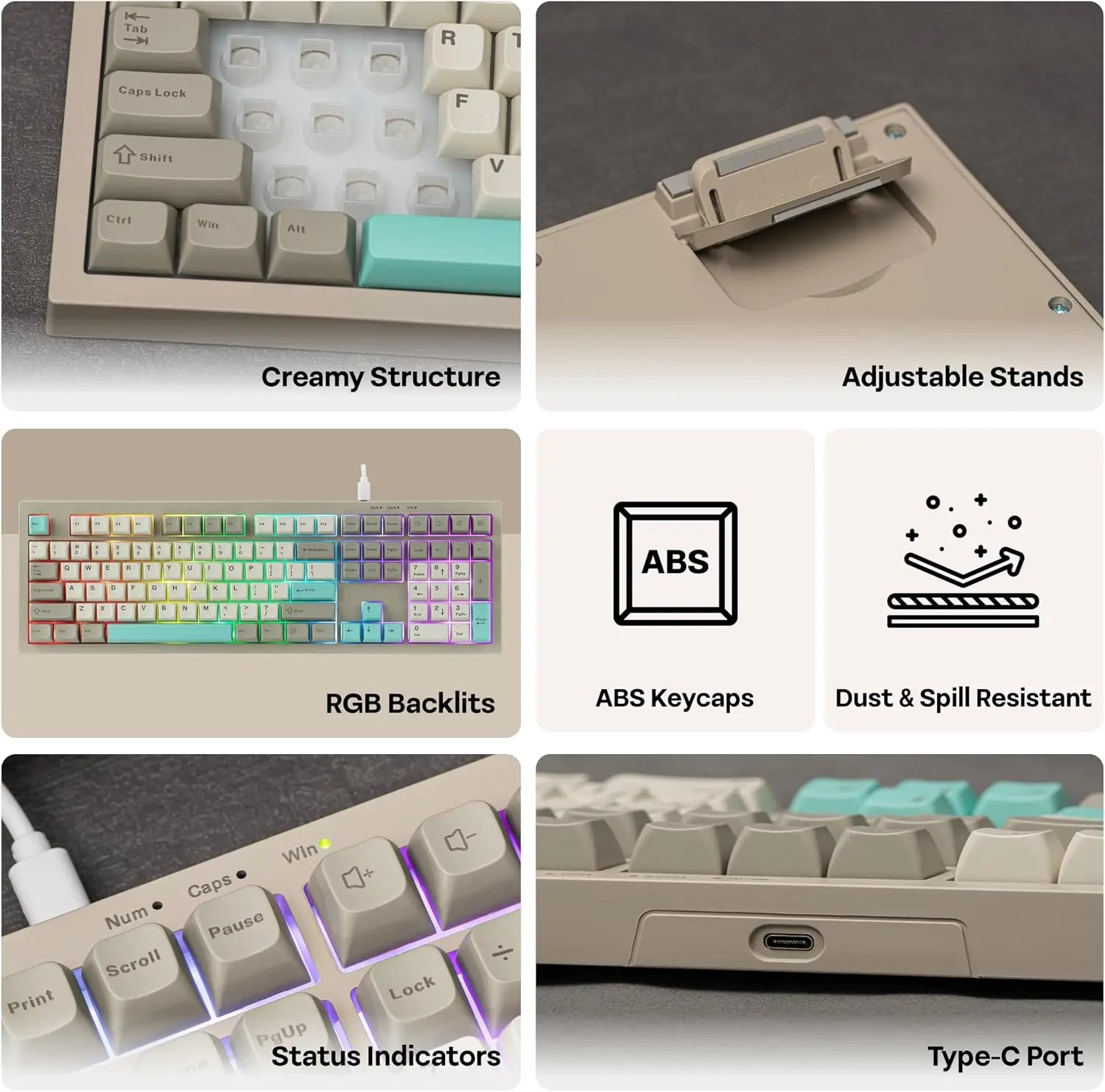 Teclado Gamer AULA S102 RGB – Full Size 108 Teclas, Silencioso e USB