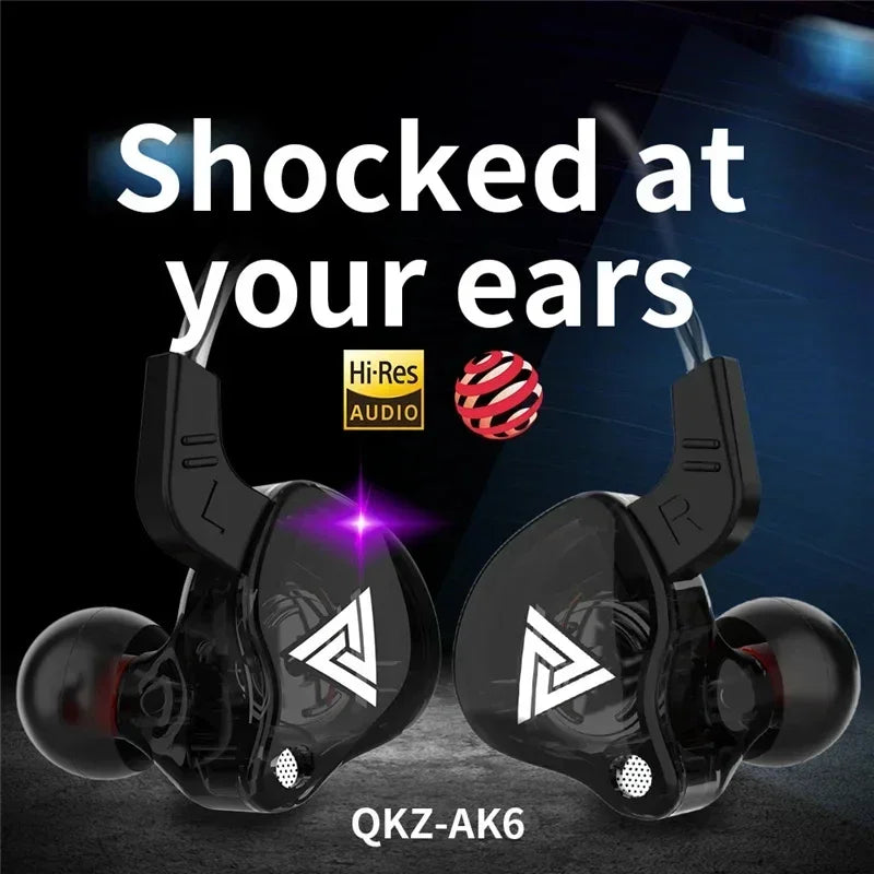 Fone In-Ear QKZ AK6 com Microfone – Hi-Fi, Graves Potentes e Controle de Volume