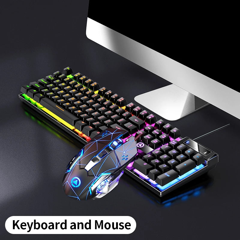 Kit Teclado e Mouse Gamer YINDIAO com LED – 104 Teclas e USB